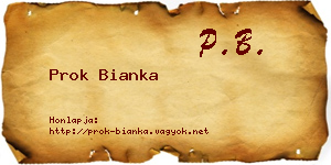 Prok Bianka névjegykártya
